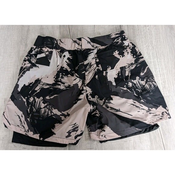 Alpine Slate Camo Axe Training Shorts Gym Running Stretch Gray Black Men's 2XL - Picture 6 of 10